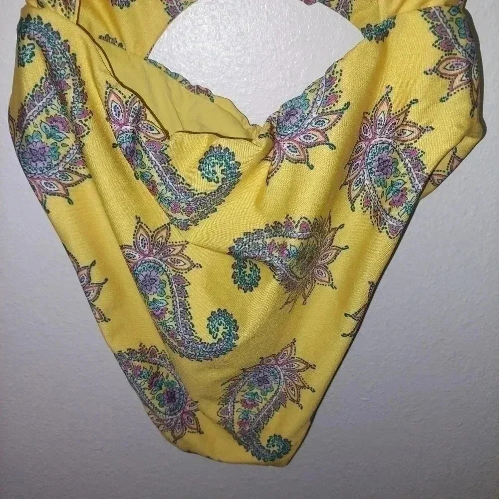 Isabella Rose Yellow Paisley Print Monokini Medium - Picture 9 of 9